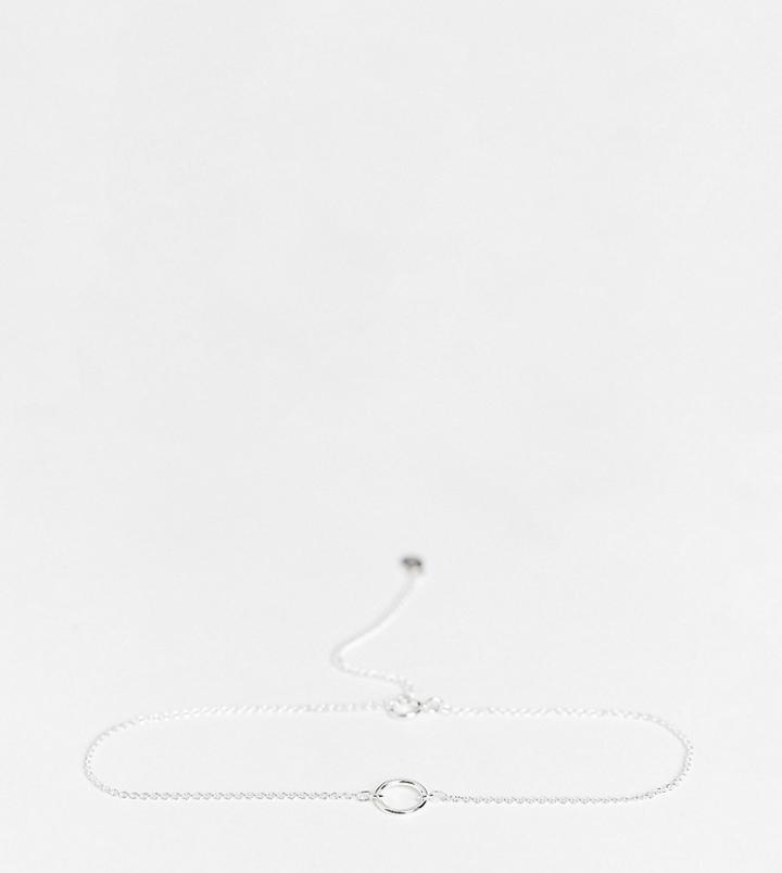 Kingsley Ryan Curve Bracelet With Circle Charm In Sterling Silver