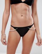 New Look Pearl Side Lace Brazilian Knickers - Black