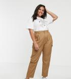 Daisy Street Plus Cargo Pants With Pockets - Brown