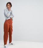 Asos Tall Alanis Pants With Belt Detail In Rust - Red