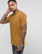 Antioch Oversized Drop Pocket T-shirt With Logo Side Tab - Orange