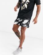 Nike Running Floral Fiesta 7in Shorts In Monochrome-black