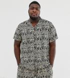New Look Plus Two-piece Revere Shirt In Leopard Print - Brown