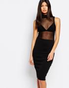 Club L Bandage Mesh Dress - Black