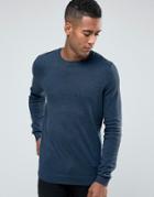 New Look Crew Neck Sweater In Indigo - Navy