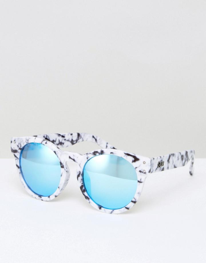 Quay Austrlia High Emotion Marble Cat Eye Sunglasses - White