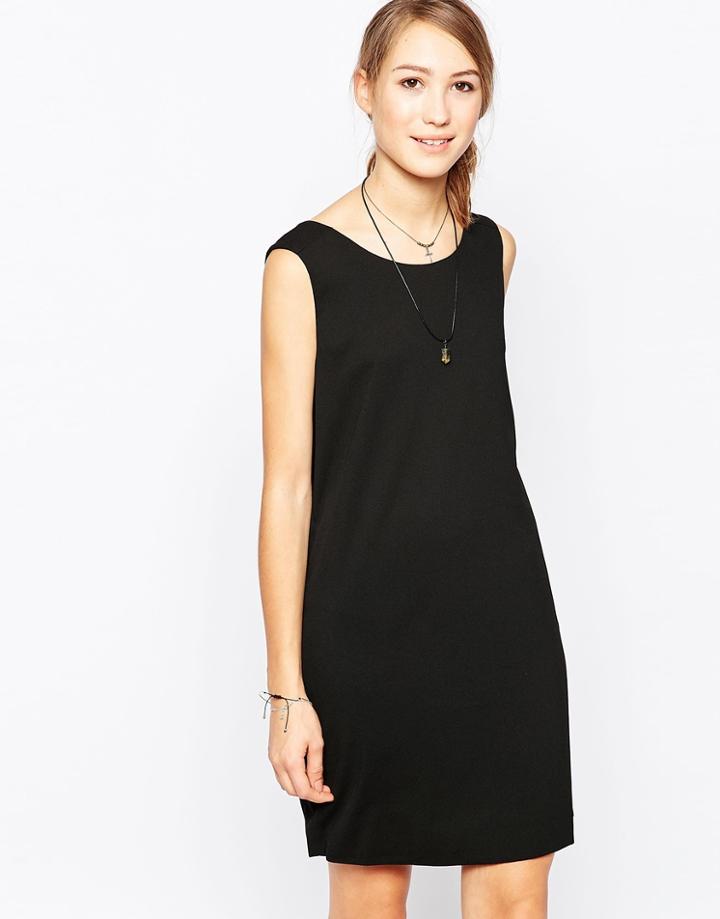 Ichi Sleeveless Shift Dress - Black