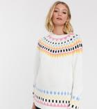 Asos Design Maternity Ski Pattern Fairisle Sweater-multi
