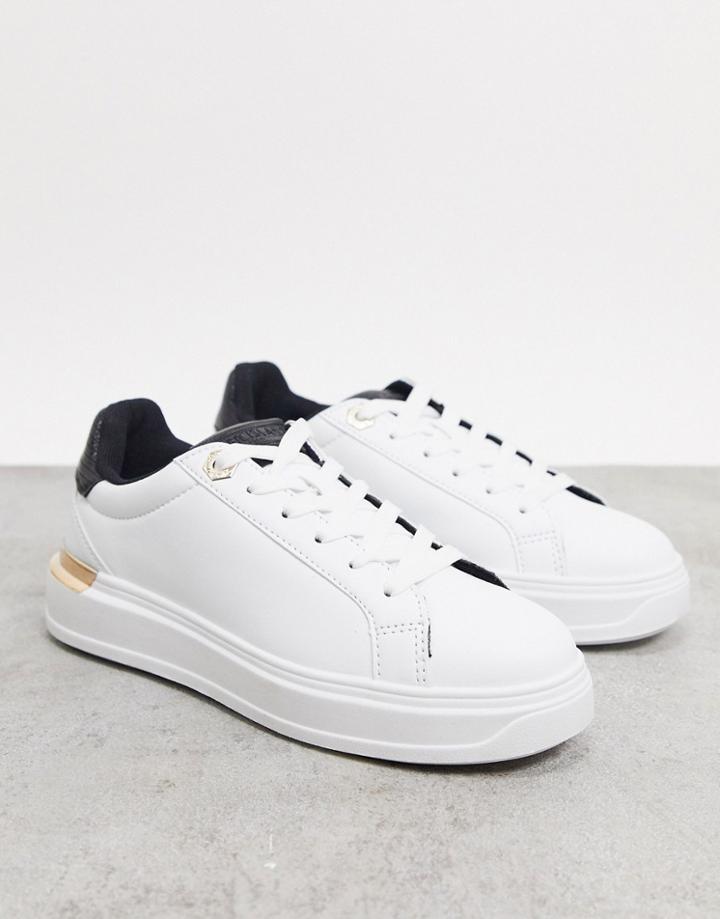 River Island Chunky Sneaker With Gold In White