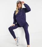 River Island Maternity Mama To Be Slogan Sweatshirt & Leggings Set In Navy
