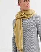 Asos Design Woven Blanket Scarf In Camel
