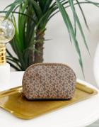 Dkny Logo Cosmetic Pouch In Mocha - Brown