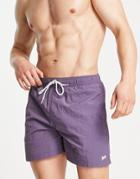 Pull & Bear Basic Recycled Swim Shorts In Purple