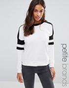 New Look Petite Contrast Sweat Top - White