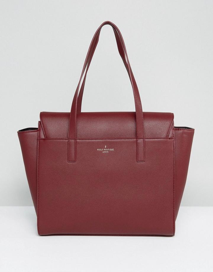 Pauls Boutique Oxblood Winged Structured Tote Bag - Red