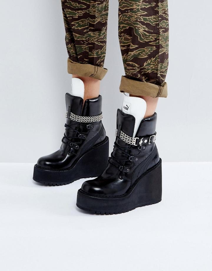 Puma X Fenty By Rihanna Sb Wedge Boot - Black