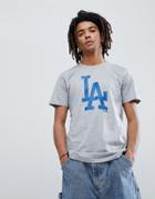 New Era La Dodgers T-shirt With Large Logo In Gray - Gray