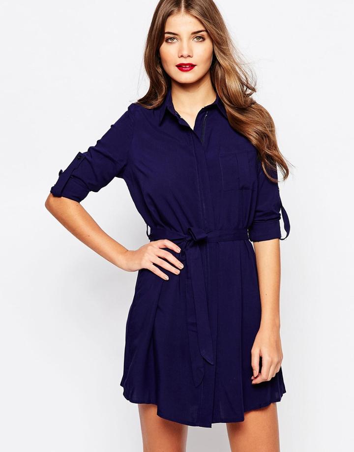 Club L Relaxed Shirt Dress - Navy