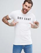 Asos Muscle T-shirt With Dry Chat Print - White
