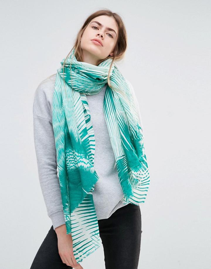 Becksondergaard Abstract Stripe Oversized Scarf In Green - Green