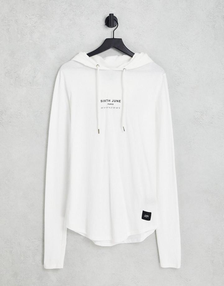Sixth June Skinny Fit Light Weight Hoodie In White