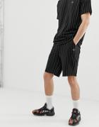 Criminal Damage Two-piece Shorts In Black With Pinstripe