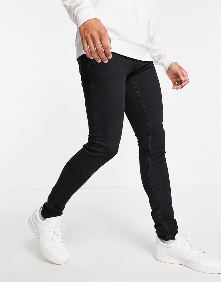 Jack & Jones Intelligence Liam Skinny Fit Jeans In Washed Black