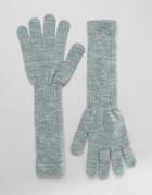 Monki Long Ribbed Glove - Gray
