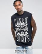 Reclaimed Vintage Inspired Guns N Roses Oversized Band Sleeveless T-shirt In Black - Black