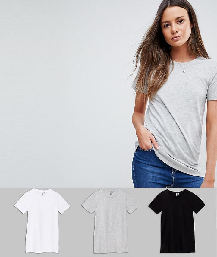 Asos Tall Ultimate T-shirt With Crew Neck 3 Pack - Multi