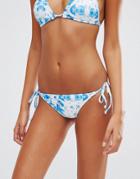 Asos Mix And Match Tie Side Brazillian Bikini Bottom In Wave Print - M