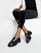 Asos Design Macro Metal Detail Loafers In Black
