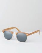 Asos Retro Sunglasses In Milky Brown - Beige