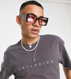 Collusion Logo T-shirt In Charcoal-gray