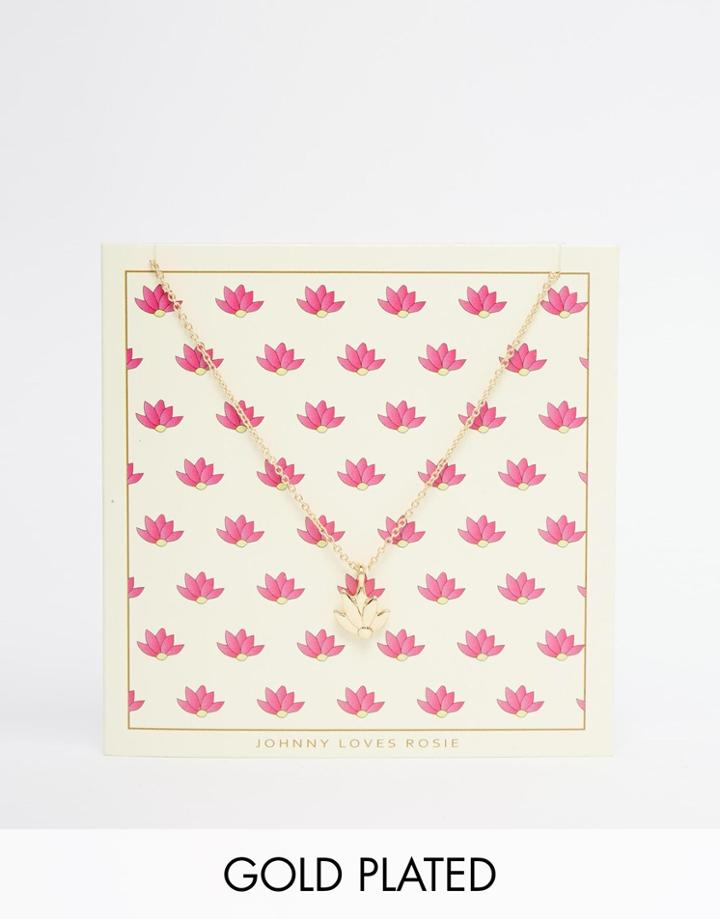 Johnny Loves Rosie Lotus Flower Pendant Necklace Giftcard - Lotus