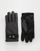 Peter Werth Leather And Wool Gloves - Gray
