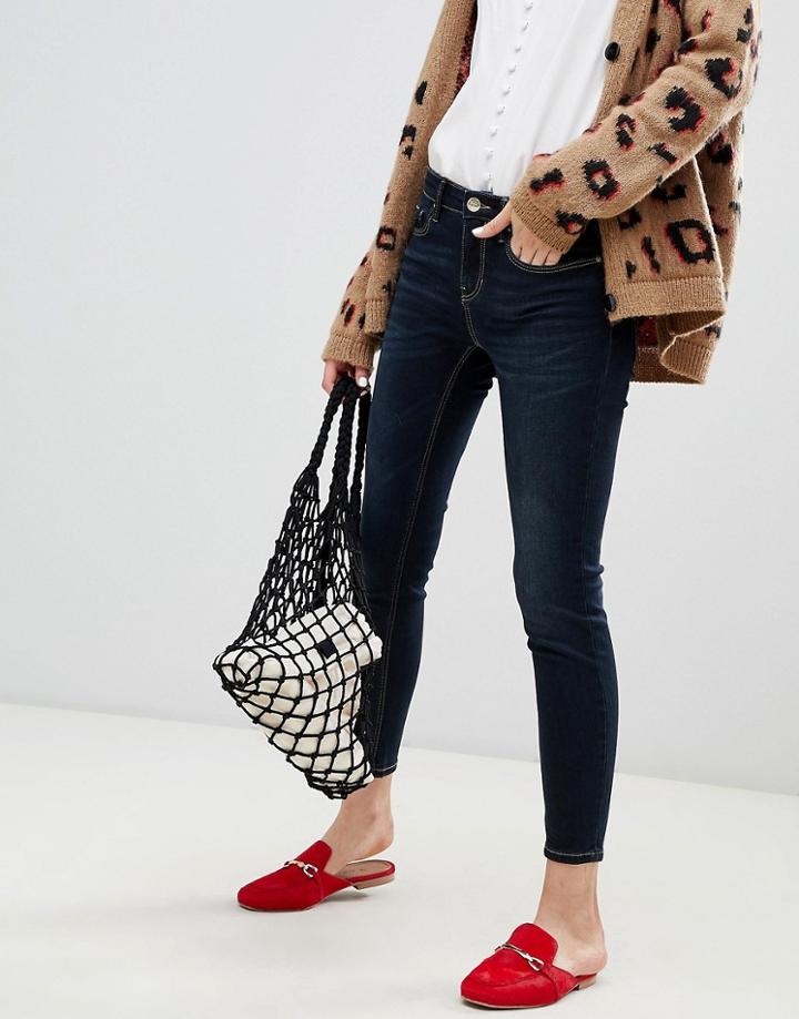 Stradivarius Body Shape Skinny Jean In Black - Black