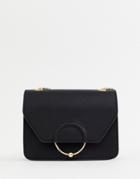 Asos Design Ring And Ball Cross Body Bag With Chain Strap - Blue