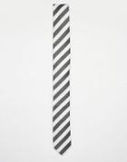 Asos Tie With Black Stripe - Black