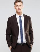 Asos Skinny Suit Jacket In Brown - Brown