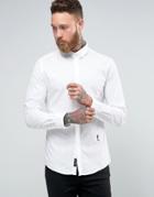 Religion Smart Shirt With Stretch And Collar Skull - White