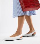 Mango Flat Leather Sling Back Shoe In White - White