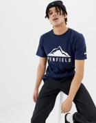 Penfield Augusta Mountain Logo Front T-shirt In Navy - Navy