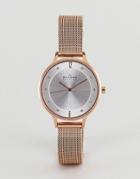 Skagen Skw2151 Anita Mesh Watch In Rose Gold - Gold