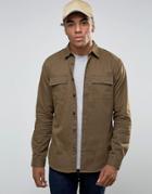 New Look Military Shirt Jacket In Dark Khaki - Brown