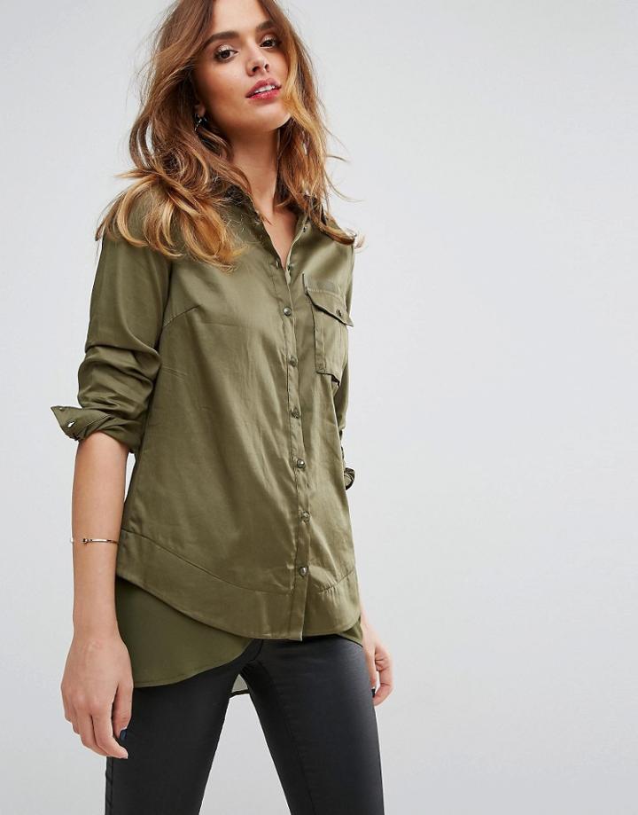 Sisley Shirt In Longline - Green