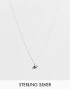 Asos Design Sterling Silver Necklace With Planet Pendant In Silver