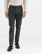 Selected Homme Brushed Wool Small Check Pants In Black