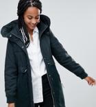 Esprit Zip Detail Drawstring Parka-green