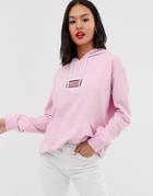 Daisy Street Oversized Hoodie With La Graphics-pink